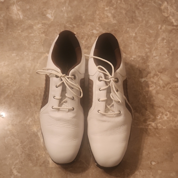 Nike Zoom Trophy II White and Brown Golf Men's Oxfords